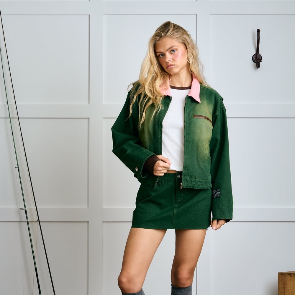 Dairy Boy Green/Pink Barn Jacket Size M - Picture 7 of 9